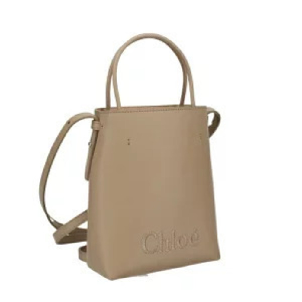 Chloe Sense Bag Tote Brown MOTTY Gray Brown Gray